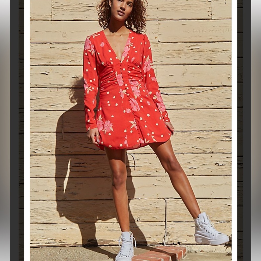 FREE PEOPLE Date Night Strawberry Combo NWTs mini dress sz M